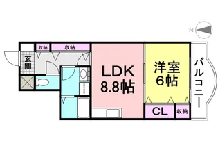 グランドムール杭瀬2【6階】の間取り