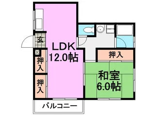 ハイツ友行【201号室】の間取り