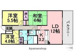 ライオンズスクエア塚口アバンティア(分譲貸し)【1108号室】の間取り