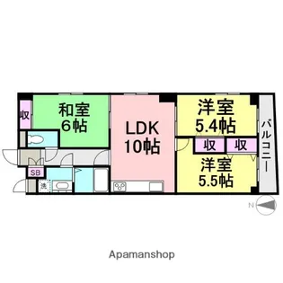 コムフォーレ北塚口【1階】の間取り