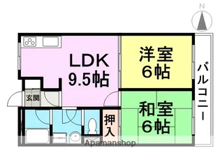 浜タウンハイツ【303号室】の間取り