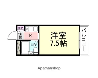 1Kの間取り画像