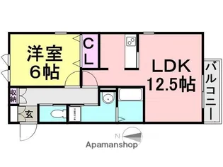 ヘーベルメゾン ハナミズキ【206号室】の間取り