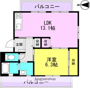 メゾン・ド・シャルム【205号室】の間取り