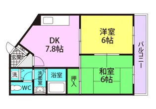 武庫之荘北アイビーコート【305号室】の間取り