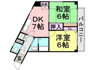 武庫之荘北アイビーコート【306号室】の間取り