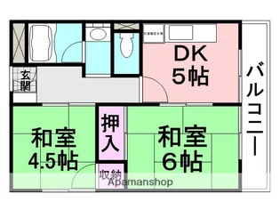 エメラルド久々知パート1【405号室】の間取り