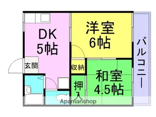 タウニー武庫之荘【103号室】の間取り