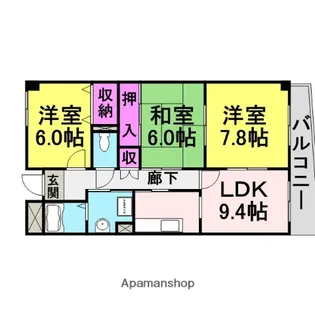 ドエル食満【4階】の間取り