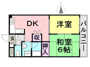 サンライフ若草【403号室】の間取り