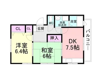 サウス武庫之荘【102号室】の間取り