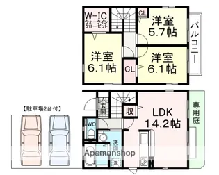 兵庫県尼崎市武庫之荘4丁目【一戸建】の間取り