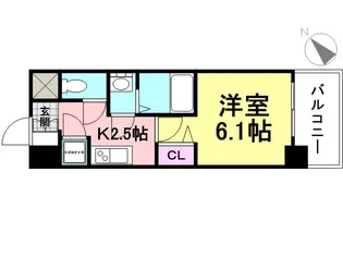 レジュールアッシュアーバンゲート【507号室】の間取り