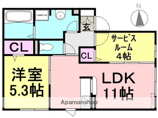 セジュール塚口町4【1階】の間取り
