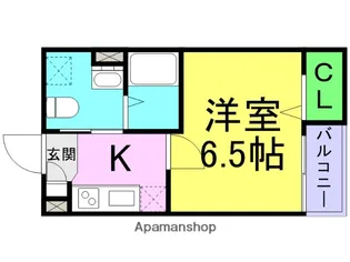 アパッショハート武庫川【2階】の間取り