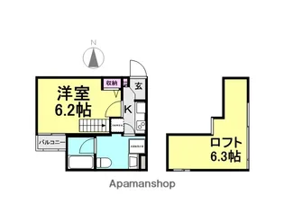 Room東園田【1階】の間取り
