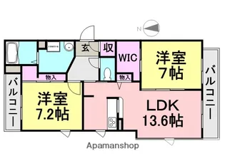 SHAMAISONCHOUCHOU シャーメゾンシュシュ【303号室】の間取り