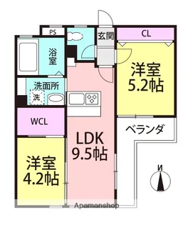 エヌズグランデ【3階】の間取り