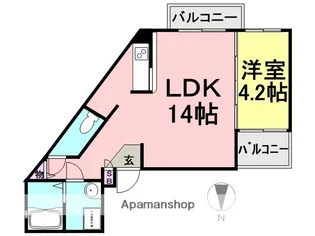 ブロンテ塚口【203号室】の間取り