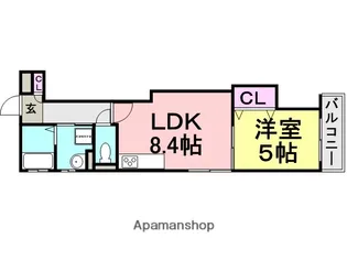 クリエオーレ稲葉元町【102号室】の間取り