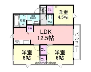 楢の木武庫之荘【103号室】の間取り