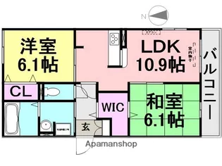 DUO大庄【B202号室】の間取り