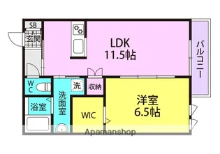 プロヴァンスコート【1階】の間取り