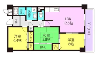 グレース門戸荘【505号室】の間取り
