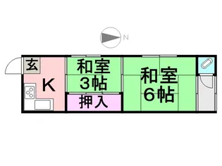 上ノ島アパート【3号室】の間取り