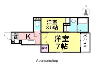 カーサフィオーレ【103号室】の間取り