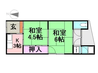 七松町3丁目庄司文化【2F西端号室】の間取り