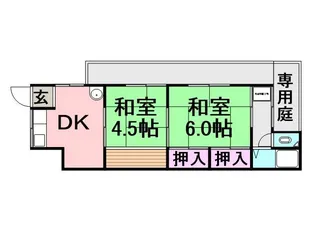 東本町3丁目文化【101号室】の間取り