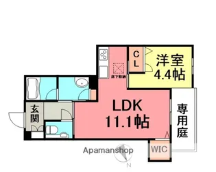 シャーメゾンYAHEI【101号室】の間取り