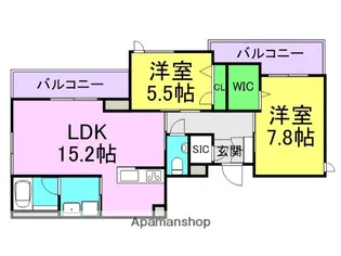兵庫県西宮市天道町【マンション】の間取り