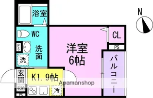 CRASTINE中在家町A(クラスティーネナカザイケチョウ)【101号室】の間取り