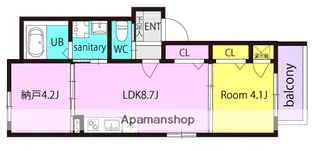 パルティール武庫川【201号室】の間取り