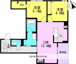 シャーメゾン クレシェンテ甲子園口【1階】の間取り