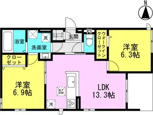 兵庫県尼崎市武庫之荘東1丁目【アパート】の間取り
