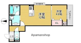 エステート南塚口【1階】の間取り
