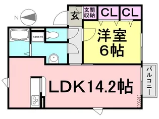 セジュール梅の木【1階】の間取り