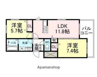 パークメゾン武庫之荘【201号室】の間取り