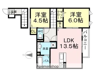 カサヴェール B棟【2階】の間取り