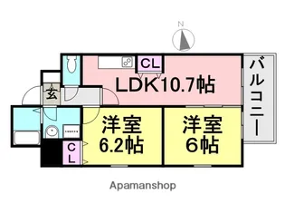 パークフラッツ尼崎【201号室】の間取り