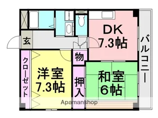 トゥエルブ稲葉荘【2階】の間取り