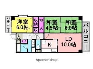 エスペラース南塚口【103号室】の間取り
