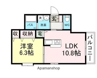 リリーコート【1階】の間取り