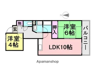 グリーンハイツ立花【104号室】の間取り