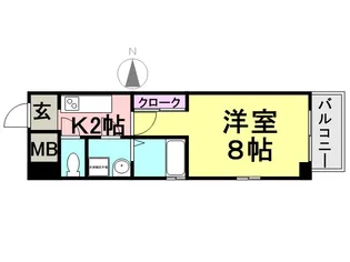 モントレーメゾン伍番館【604号室】の間取り
