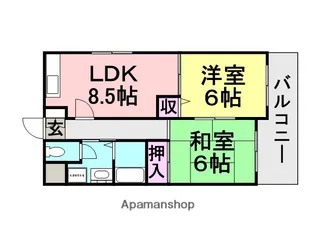 フリーデ立花【3階】の間取り