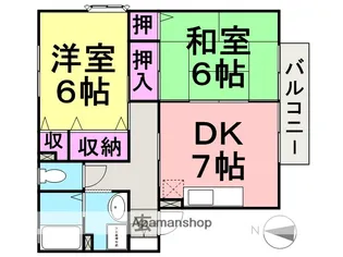 ローズヒップガーデン【B102号室】の間取り